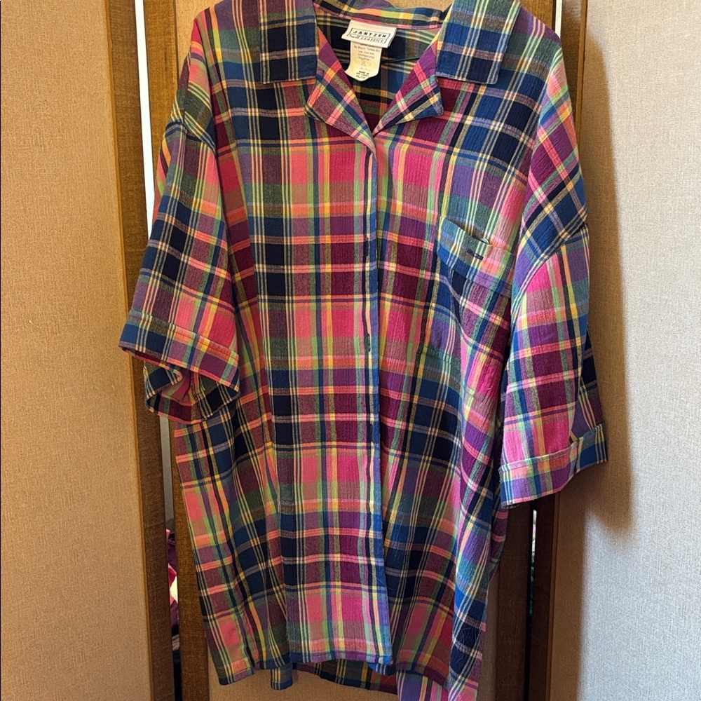 Jantzen Multicolor Plaid Casual Shirt XL
